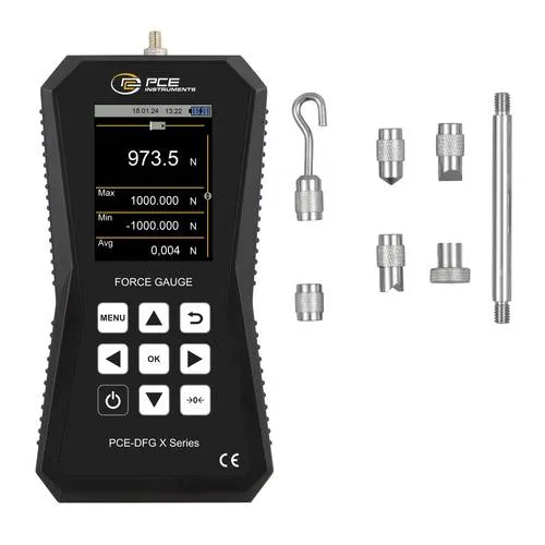 PCE Instruments Kraftmessgerät PCE-DFG 1000 - Kraftmessgerät für Zug- und Druckkräfte bis 1000N, mit hoher Genauigkeit von ±0,05% F.S. und integrierter Speicher-Software, ideal für Prüflabore.