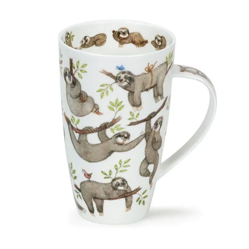 Dunoon It's a sloth's Life Faultier Kaffeebecher Jumbogröße - Thermobehälter, hitzebeständiger Jumbobecher aus Fine Bone China mit 0,55 L Volumen – perfekt für Heißgetränke und Faultier-Liebhaber!