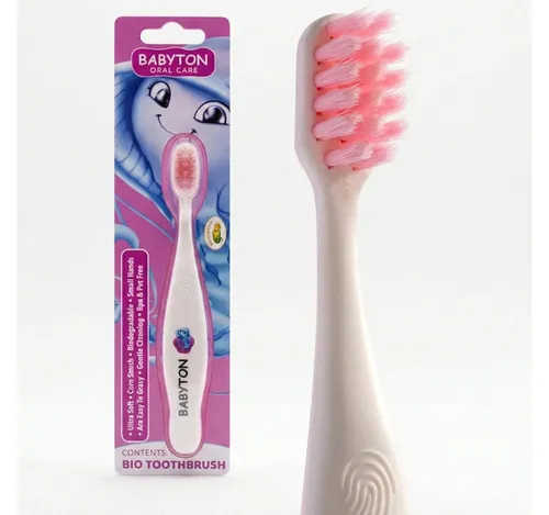 Babyton Lernzahnbürste Babyton Bio-Zahnbürste aus Mais, weich & umweltfreundlich