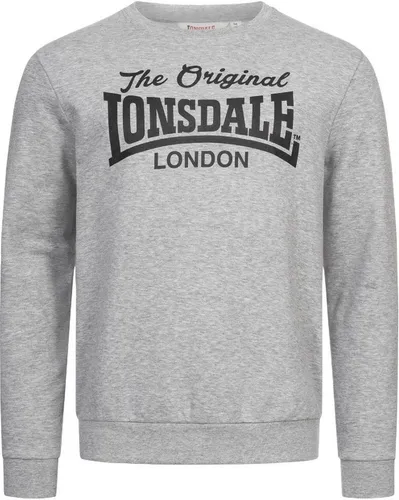 Lonsdale Herren Rundhals Sweatshirt BURGHEAD Marl Grey/Black XXL - Stylisches Sweatshirt für Herren in regulärer Passform, aus hochwertigem Baumwoll-Mischgewebe mit markantem Logo-Druck für einen trendigen Look.