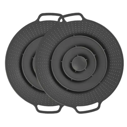 Astis Überkochschutz & Spritzschutz aus Silikon 2er Set – Universeller Topfdeckel Ø 15–25 cm – BPA-frei, hitzebeständig & spülmaschinenfest