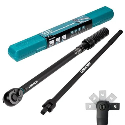 LIBRATON Drehmomentschlüssel 1/2 Zoll, 50–350NM, Drehmomentschlüssel Auto ±3% Genauigkeit, Gelenkgriff 1/2 Zoll, 72-Zahn-Dual-Direction Verstellbarer Drehmoment für Auto, Motorrad Reparatur
