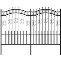 vidaXL Gartenzaun mit Speerspitzen Schwarz 190 cm - Gartenzäune aus pulverbeschichtetem Stahl, robust und langlebig, bieten Sicherheit und Eleganz für dein Grundstück.