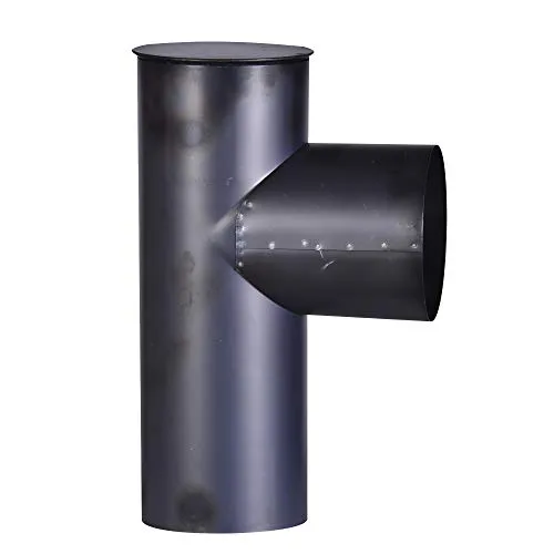 Firefix Ofenrohr Kapselknie Ø 120 mm, gebläut - Aschesauger Zubehör, robustes Stahlblech mit 0,6 mm Wandstärke für langlebige Nutzung und optimale Wärmeleitung.