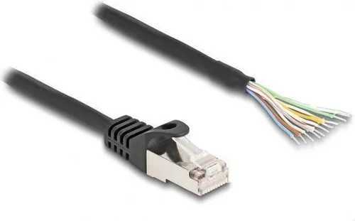 DELOCK Kabel RJ50 Stecker zu offenen Kabelenden S/FTP 2m SW in schwarz von Delock