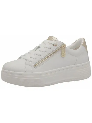 Tamaris COMFORT Sneaker - Moderner Sneaker in Weiß - Sportlicher Sneaker in Größe 39, aus hochwertigem Leder mit praktischem Reißverschluss und Schnürung für optimalen Halt und Stil.
