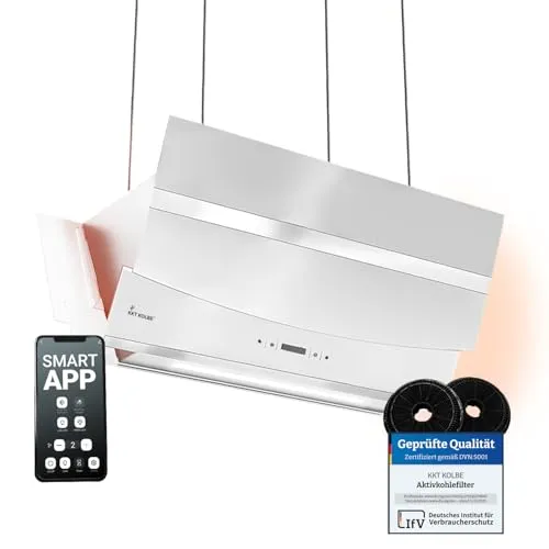 KKT KOLBE Dunstabzugshaube 90 cm | HERMES-INSEL-908WM in weiß von KKT Kolbe