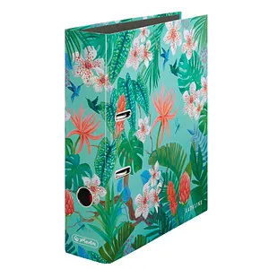herlitz Ordner A4 - 8cm Rückenbreite, motiv Ladylike Jungle, standfest und umweltfreundlich FSC Mix