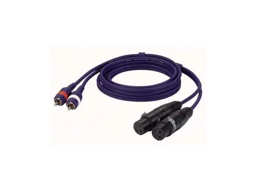 XLR Female to 2 RCA Connector 3m 2
