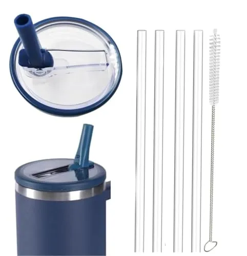 MOECSHSY Auslaufsicherer Deckel für 850 ml Becher, 1 Packung, Klapp-Trinkhalm-Deckel, wiederverwendbar, 28 oz, Blau