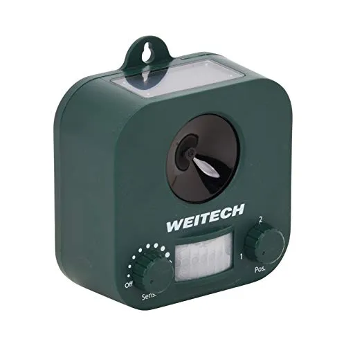 Weitech WK0053 Garden Protector - Solarbetrieben - Haustierabwehr & Wildtierabwehr, vertreibt effektiv Katzen, Marder, Hunde und mehr, ideal für Flächen bis 120m² und umweltfreundlicher Betrieb mit Sonnenenergie.