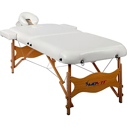 MOVIT Deluxe Massageliege 80 cm - inkl. Tasche - Hochwertige mobile Massageliege mit 80 cm Breite und 8 cm Polsterung, ideal für Profis. Schadstoffgeprüft und bis 250 kg belastbar. Praktisch zusammenklappbar für einfachen Transport.