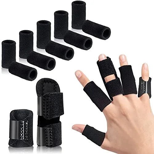 EDNYZAKRN Fingerschiene, 2er-Set Fingerbandage mit 10 Nylonhüllen Fingerschutz bei Verletzung für Trigger Finger