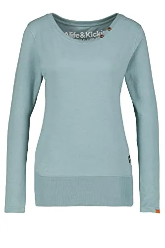 Alife & Kickin Langarmshirt Damen ConnyAK A - Damen Longsleeve Shirt mit femininen Zierknöpfen und elastischem Bundabschluss für perfekten Sitz – ideal für Freizeit und Beruf.