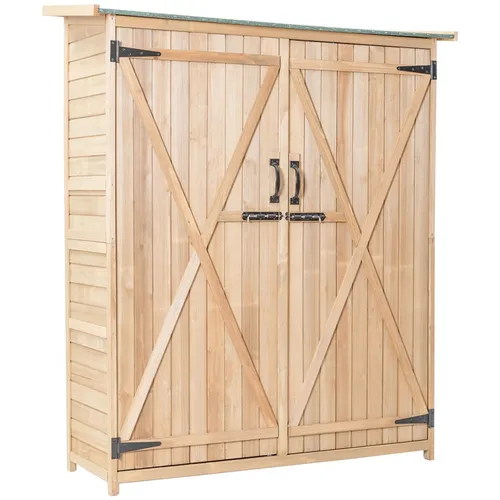Gartenschrank aus Holz - Geräteschrank für Ihren Garten - Robuster Geräteschuppen aus Holz, ideal zur Aufbewahrung von Gartengeräten, Maße: 50x140x162 cm, bietet optimalen Schutz und Ordnung im Garten.