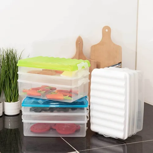 Vorratsdose Aufschnitt Box Aufschnittdose Stapel Dose Stapelbox m. 3 Abteilungen