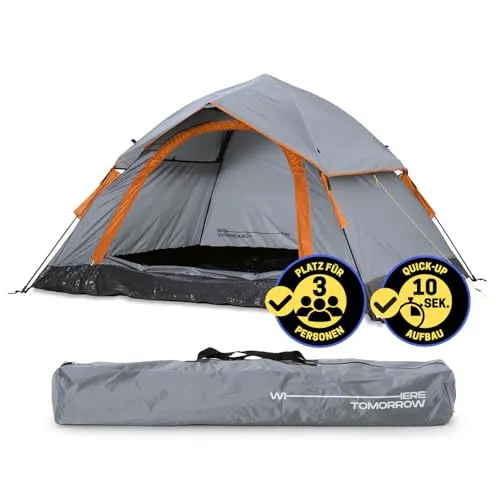 RG-0216 Camping Zelt | Leichtes Pop Up Wurfzelt für 2-3 Personen - Kuppelzelt mit schnellem Aufbau, wasserdicht und ideal für Campingabenteuer. Mit Moskitonetz und hochgezogener Bodenwanne für optimalen Komfort.