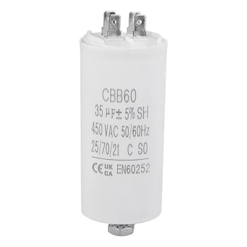 35,00µF 450V Kondensator + 6,3mm AMP Steckfahnen u.a. für elektrische Hausgeräte