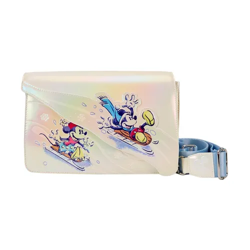 Loungefly Disney Mickey & Friends Winter Wonderland Crossbody Bag - Umhängetasche im Winter Wonderland Design mit Mickey & Friends, perfekt für Disney-Fans und ideal für den täglichen Gebrauch.
