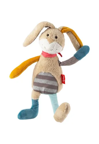 Sigikid Kuscheltier Hase Patchwork Sweety - Kuscheltiere für Babys, weicher Hase aus Patchwork-Material, ideal ab Geburt und waschbar bei 30 °C für einfache Pflege.