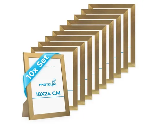 PHOTOLINI Bilderrahmen 10er Set Big Pack, breite Rahmen mit bruchsicherem Acrylglas, für 10 Bilder (10er Set), im modernen Stil für Ihre stilvolle Wanddekoration für Fotos & Poster