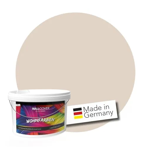 WALLCOVER hochwertige Wandfarbe für Innen | Beige Sand | 2.5L für 20m² | Hochdeckende Innenfarbe Matt (Klasse 1) | Profi Qualität aus Deutschland