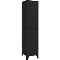 vidaXL Schließfachschrank Schwarz 38x45x180 cm Stahl - Werkstatteinrichtung mit 4 abschließbaren Fächern, ideal für Schulen und Büros zur sicheren Aufbewahrung von Kleidung und persönlichen Gegenständen.