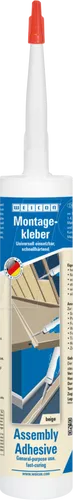 WEICON Montagekleber 310 ml - hellbeige Baukleber für Innen und Außen, starke Anfangshaftung und vielseitige Anwendung für dauerhafte Befestigungen