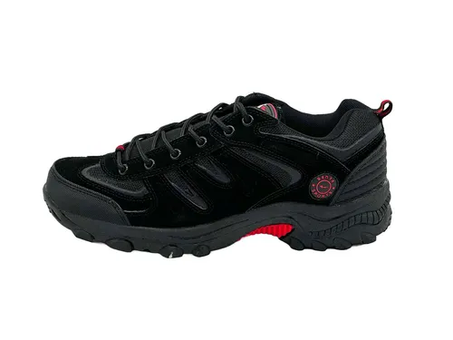 Ablovo Herren Outdoor Trekkingschuhe Schwarz-Rot Gr. 41-50 - Robuste Trekking- und Wanderschuhe für Herren mit optimalem Tragekomfort und wetterbeständigem Obermaterial. Ideal für Abenteuer in jedem Terrain.
