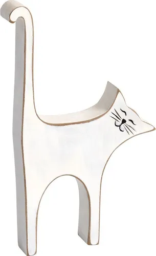 Dekofigur Katze, weiss, Höhe 17 cm