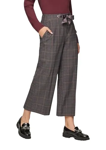 s.Oliver Karierte Culotte mit Bindegürtel