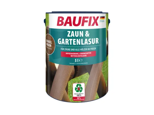 Produktbild BAUFIX Zaun- und Gartenlasur, 5 Liter (dunkelbraun seidenglänzend)