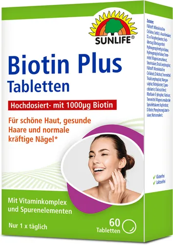 Sunlife Biotin Plus 60 Tabletten 1000ug