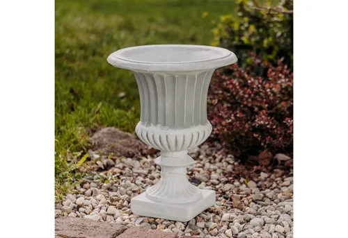 Gartenfigur Blumenvase im antiken Look - Gartendekoparadies.de - Garten-Zubehör, stilvolle Pflanzvase mit 7 Litern Volumen und frostfestem Design, ideal für klassische Gartenarrangements.