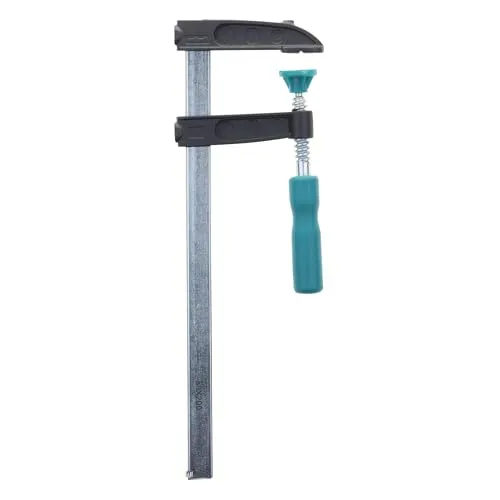 wolfcraft Schraubzwinge mini Spannweite 200mm – kleine Zwinge mit verzinkter Spindel mit Trapezgewinde – bewegliche Druckplatte - zum schnellen, einfachen Spannen - 120 kg Spannkraft - 3605000