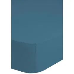 Mid.you Spannbetttuch Hip, Blau, 140x200 cm - Oeko-Tex® Standard 100 - Bettlaken in Blau, bügelleicht und hautsympathisch, optimal für jeden Schlafkomfort und einfach zu überziehen.