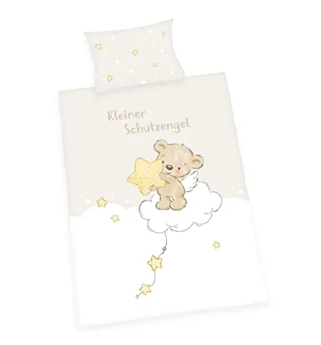 Herding babybest® Bettwäsche-Set Kleiner Schutzengel - Bettwäsche-Set aus 100% Baumwolle, temperaturausgleichend und OEKO-TEX® zertifiziert. Ideal für sichere und kuschelige Nächte in Kinderbetten.