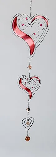 formano Moderner Dekohänger Hängedeko Fensterdeko Tiffany 3 Herzen - Mobiles Dekorationselement mit zeitgemäßem Design und romantischem Herzmotiv, ideal für Valentinstag. Einfache Montage und langlebige Materialien machen es zur perfekten Wahl für Fenster, Wände oder Türen.
