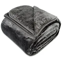 Wohndecke Cashmere-Feeling Kuscheldecke super weich & flauschig – Fleecedecke, Gräfenstayn, dicke & warme Sofadecke, Wohndecke & Tagesdecke - Überwurf Sofa, Couch grau 220 cm x 240 cm