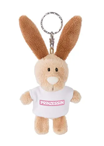 NICI 44724 Schlüsselanhänger Hase - 10cm, kuschelig weich mit Prinzessin T-Shirt, ideales Geschenk für Kinder und Kuscheltierliebhaber