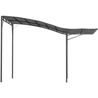 Furnicato Pavillon mit Klappbarer Dacherweiterung 3x2,5 m Dunkelgrau - Gestalten Sie Ihre Terrasse oder den Garten mit diesem eleganten Pavillon. Die klappbare Dacherweiterung bietet flexiblen Schutz vor Sonne und Wind. Robuster Stahlrahmen für Stabilität und Langlebigkeit.