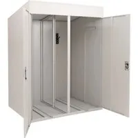 PROREGAL 2er-Fahrradgarage HxBxT 213x158x125cm Fahrradbox Fahrradunterstand Hellgrau Abschließbar Metall