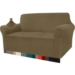 Sofabezug Jacquard Stretch Sofahusse Hunde 2 Sitzer Khakigrün - Verwandle dein 2-Sitzer Sofa mit dem Jacquard Stretch Sofabezug in Khakigrün. Der elastische Bezug schützt vor Kratzern und Schmutz und sorgt für eine faltenfreie Optik. Pflegeleicht und in verschiedenen Größen erhältlich – für ein stilvolles Wohnzimmer!