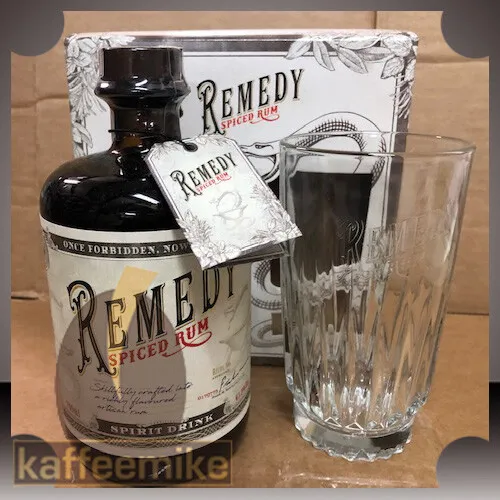 Remedy Spiced Rum Geschenkset mit High Ball Glas 41.5% 0,7l