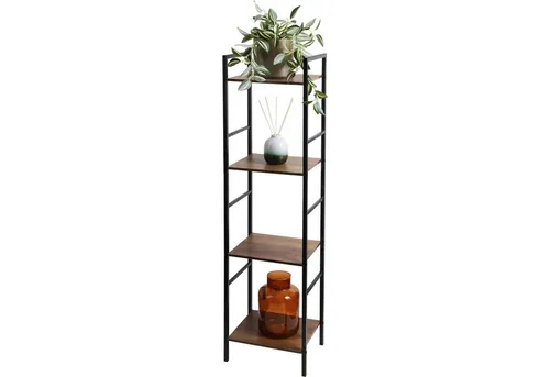 Home & Styling Collection Bücherregal - Metallregal mit 4 Regalen für das Wohnzimmer, ideal für kleine Räume – stabil und ästhetisch, perfekt zur Präsentation Ihrer Lieblingsgegenstände.