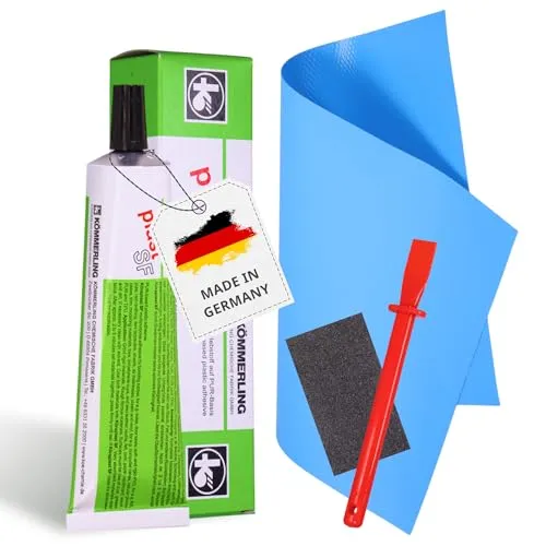 Langlauf Schuhbedarf Poolkleber wasserfest - Pool Reparaturset – PVC-Poolfolien, inkl. zuschneidbarer PVC-Folie (20x30cm),extra starker Kleber, Schleifpapier & Spatel – Pools,Whirlpools & Teichfolien