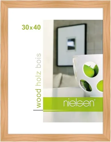 Nielsen Bilderrahmen Essential, Birke, 30x40 cm - Eleganter Bilderrahmen aus Holz in Birkefarben, schützt Ihre Fotos mit Klarglas und setzt Erinnerungen perfekt in Szene.