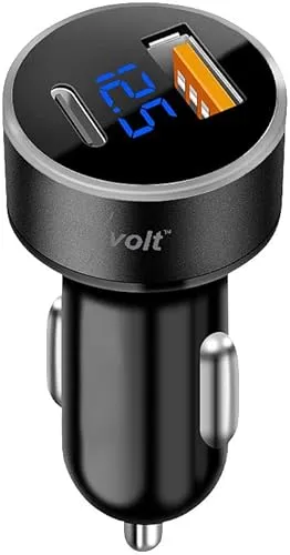 revolt Pkw Voltmeter: Kfz-USB-Ladegerät mit LED-Spannungsanzeige