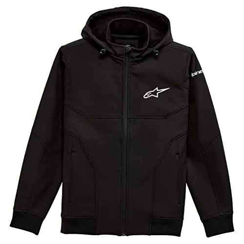 Alpinestars Primary Textiljacke - Schwarz - L - Funktionsjacke im Moto-Stil mit Windstopper-Technologie, abnehmbarer Kapuze und praktischem Design für optimalen Tragekomfort und Schutz.