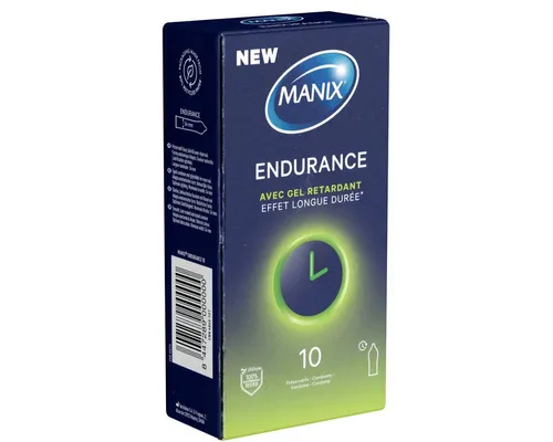Manix Kondome Endurance Packung mit, 10 St., aktverlängernde Kondome mit Benzokain